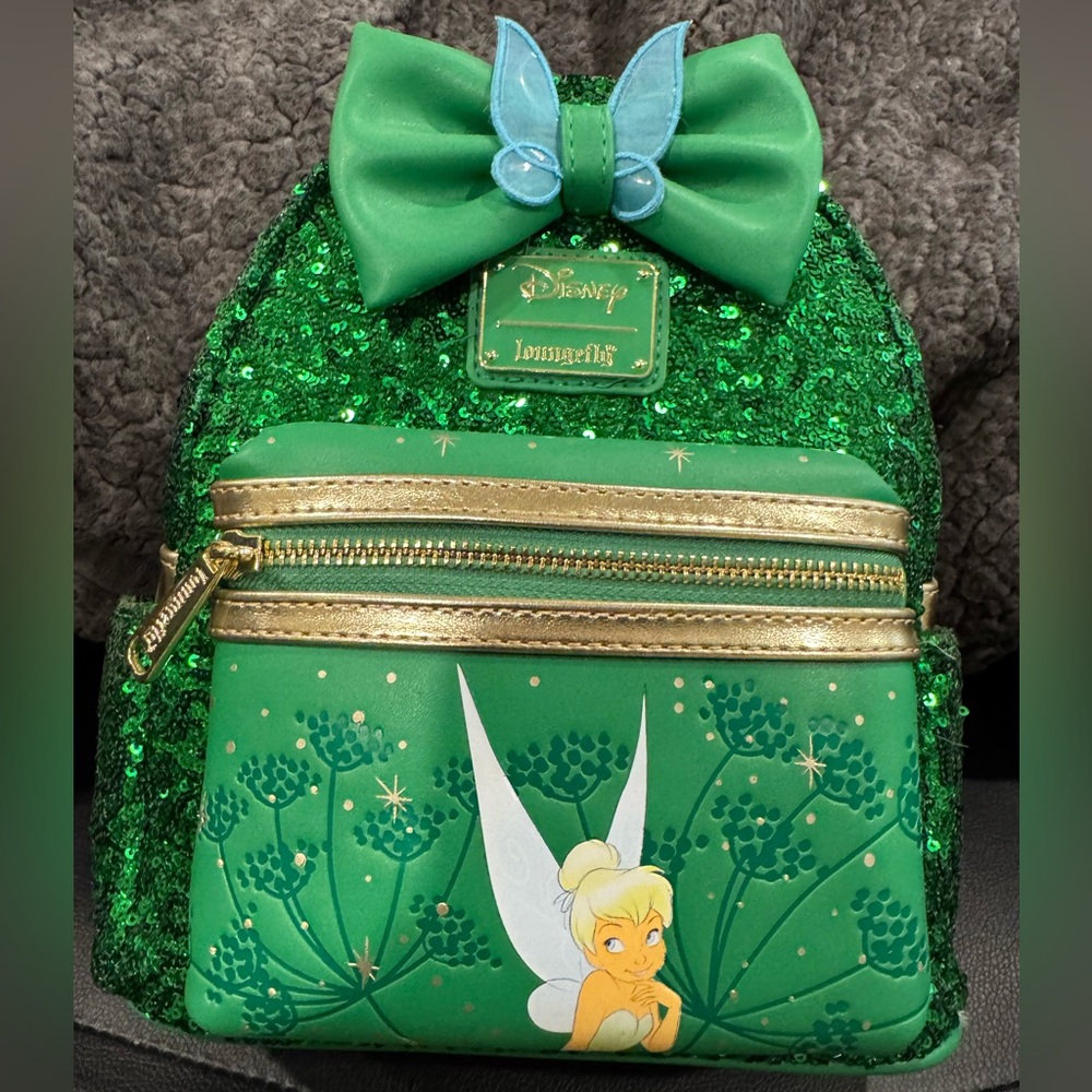Loungefly Disney Tinkerbell Green Sequin Mini Backpack - Exclusive - Pet…